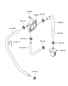 Kawasaki Fr651v-As05 Fuel Tank And Fuel Valve Diagram and Parts List for Z-FORCES48 (17AI5BHB-17AI5BHB010)(2013) Cub Cadet Lawn Tractor